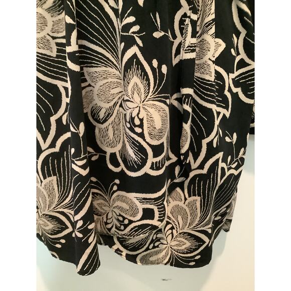 AKIRA CHICAGO BLACK LABEL BLACK FLORAL PRINT FAUX WRAP MINI DRESS S - Picture 8 of 9